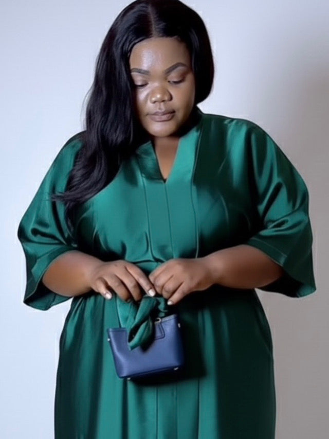 Emerald Green Plus-Size Bubu Dress – Flowy & Elegant
