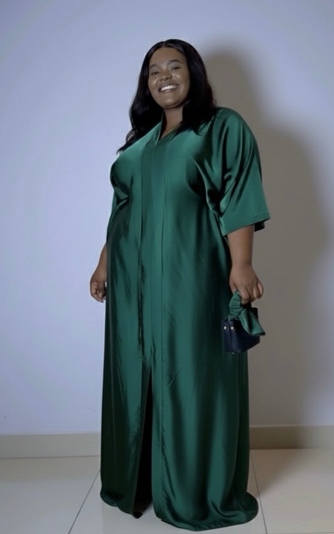 Emerald Green Plus-Size Bubu Dress – Flowy & Elegant